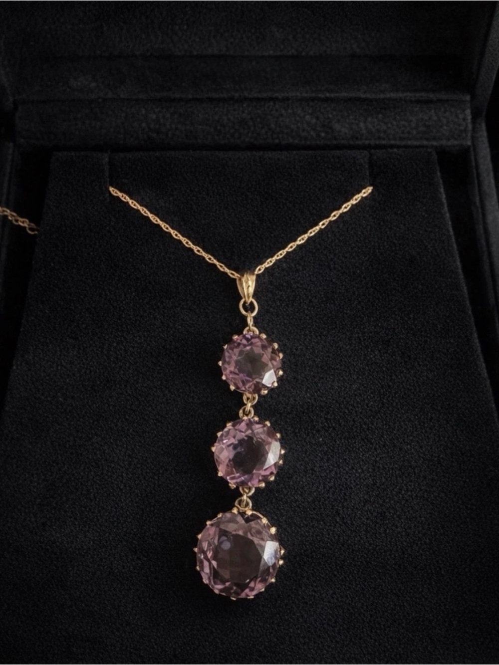 Antique amethyst pendant Gold 14K